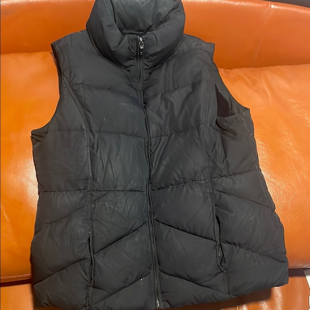 Black Quilted Puffer Vest with High Collar